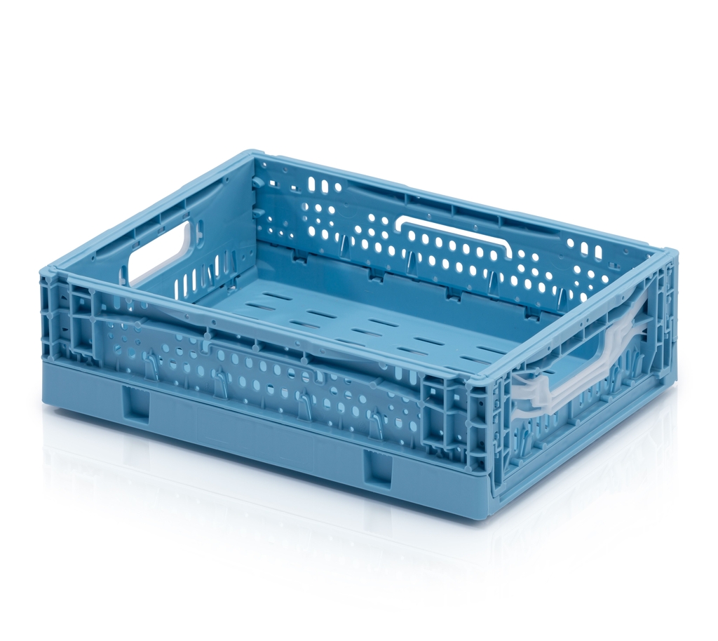 Skladacia prepravka dierovaná 40x30x12 modrá