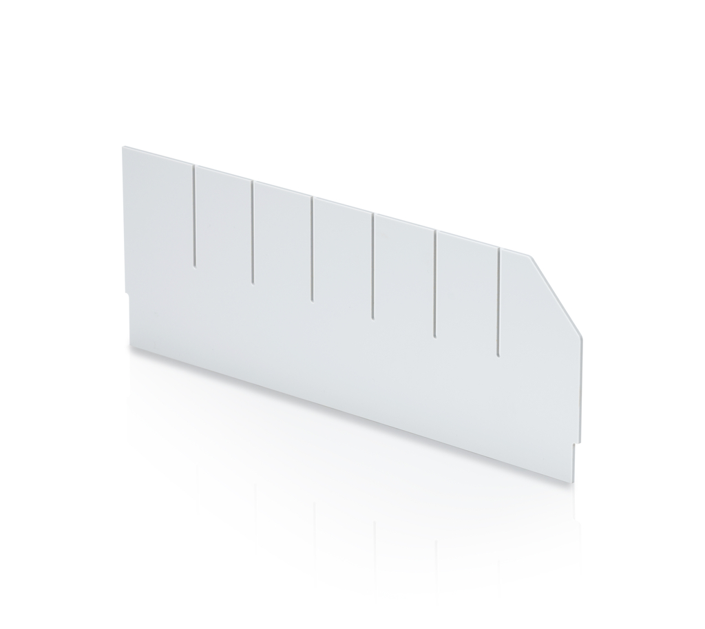 Pozdĺžna prepážka s výrezmi pre regálový skladový box - 40x14 cm